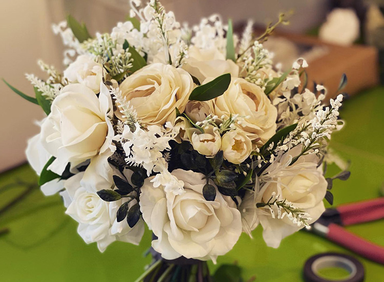 a faux floral bouquet